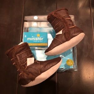 Ministar leather booties brown